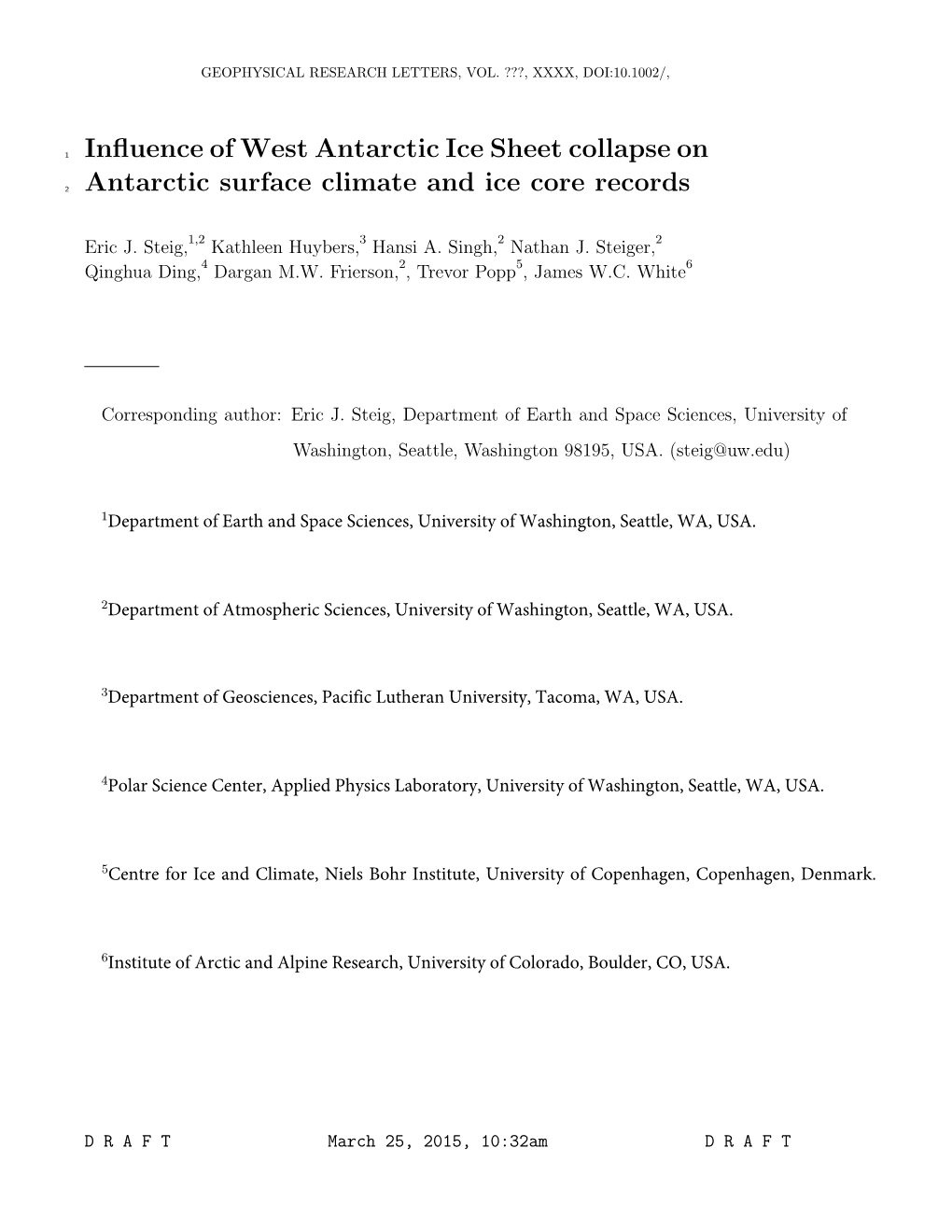 Influence of West Antarctic Ice Sheet Collapse on Antarctic Surface