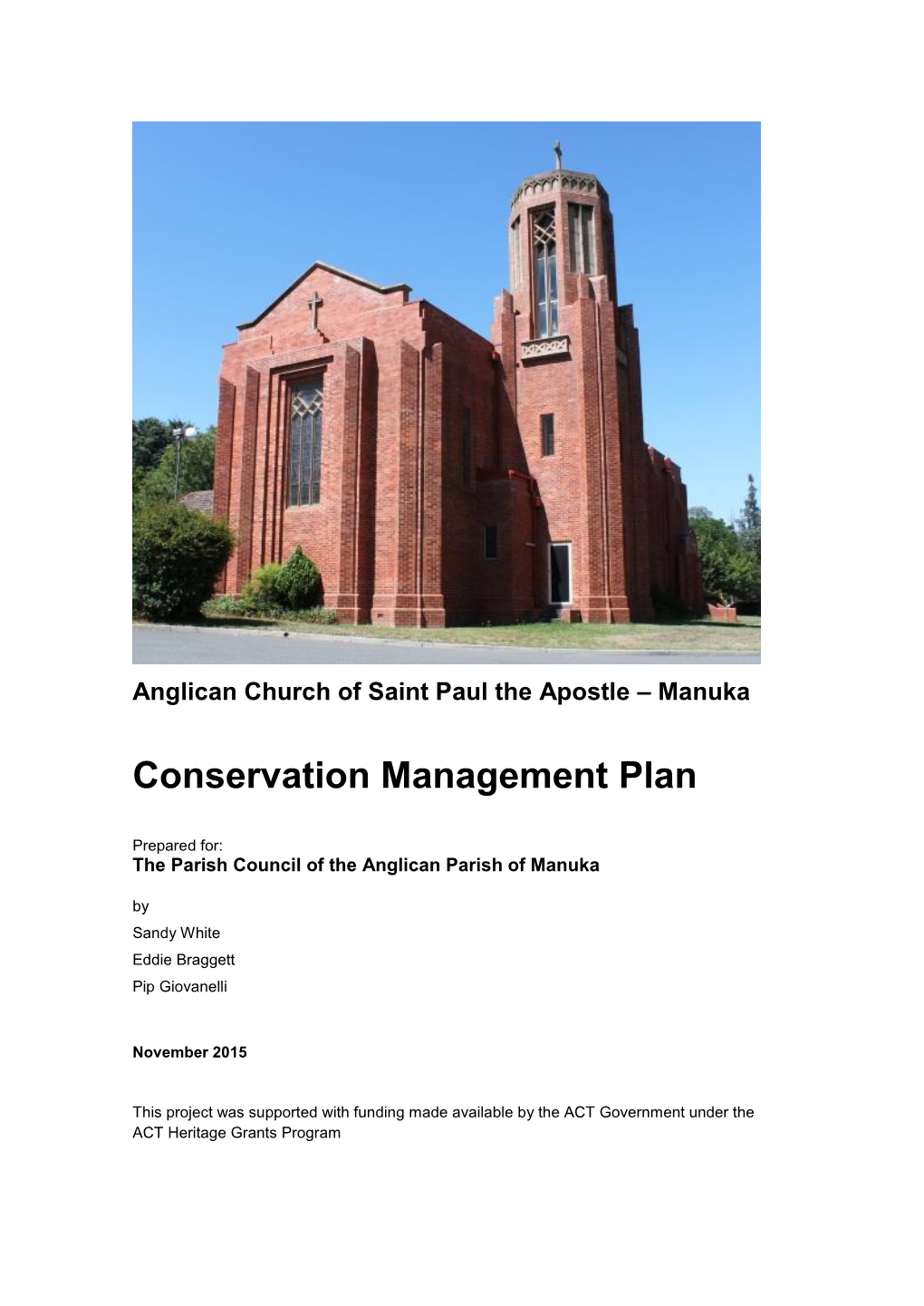 Conservation Management Plan