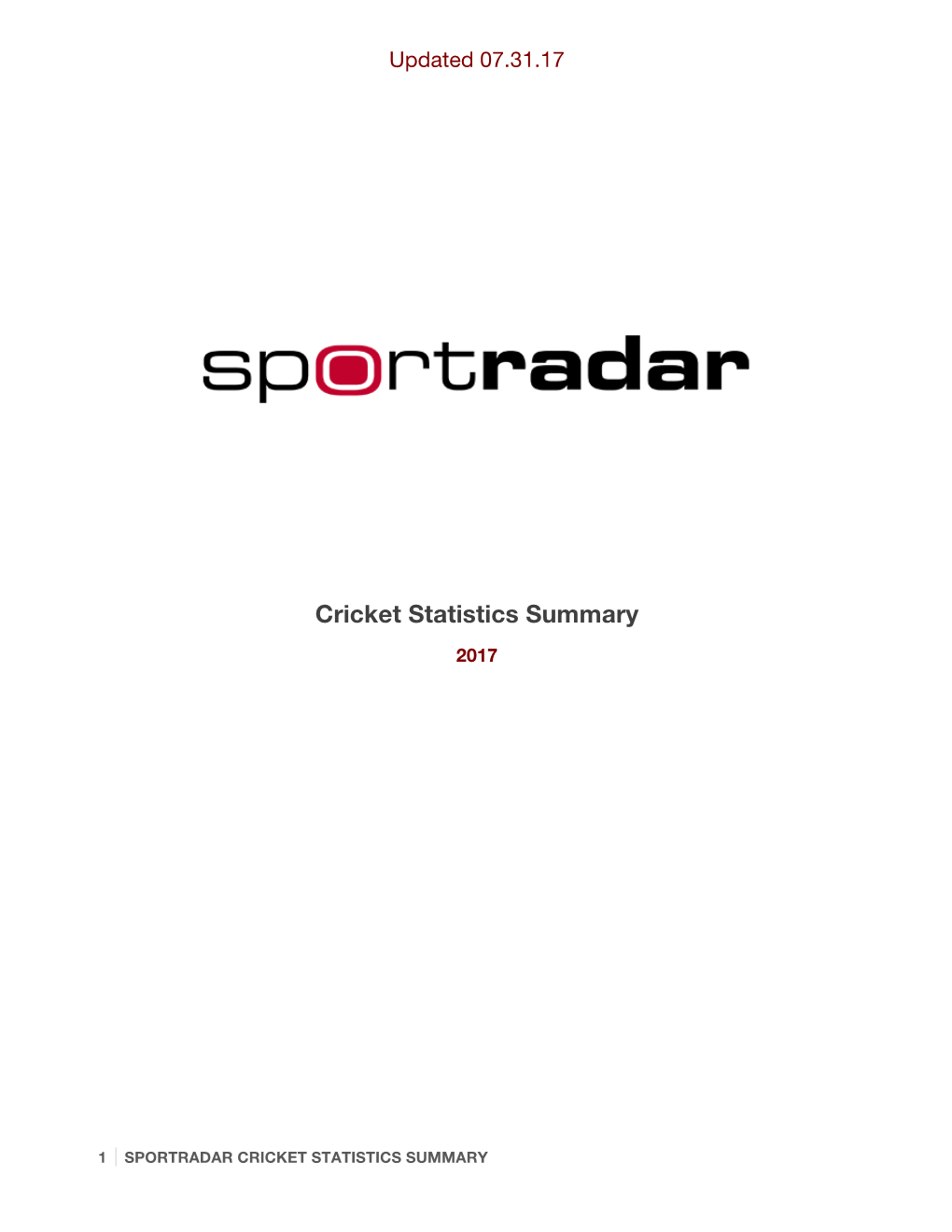 Cricket Statistics Summary