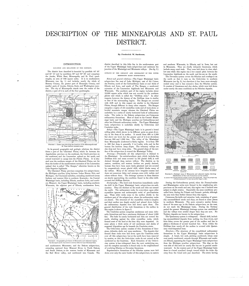 Description of the Minneapolis and St. Paul District