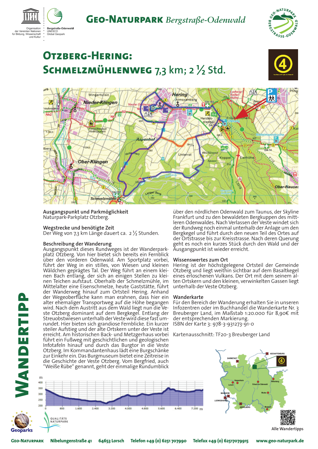 Otzberg-Hering: Schmelzmühlenweg 7,3 Km; 2 ½ Std