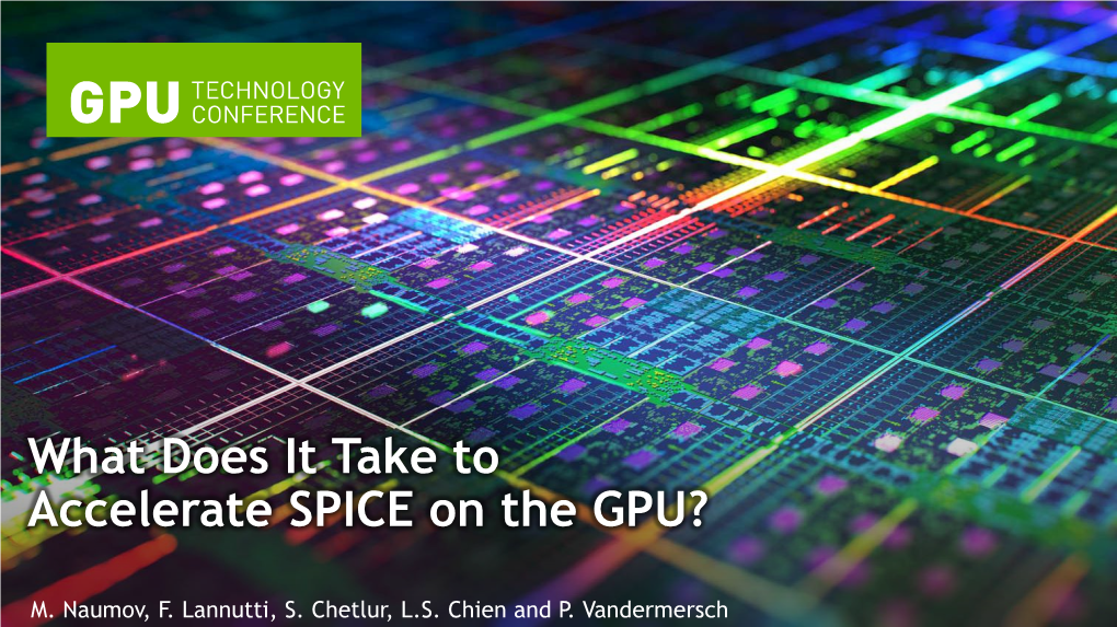 What Does It Take to Accelerate SPICE on the GPU? | GTC 2013