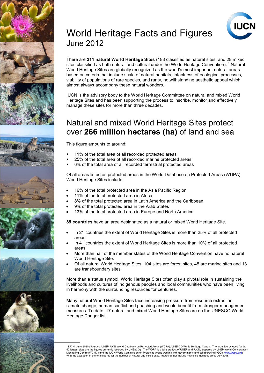 World Heritage Facts and Figures June 2012