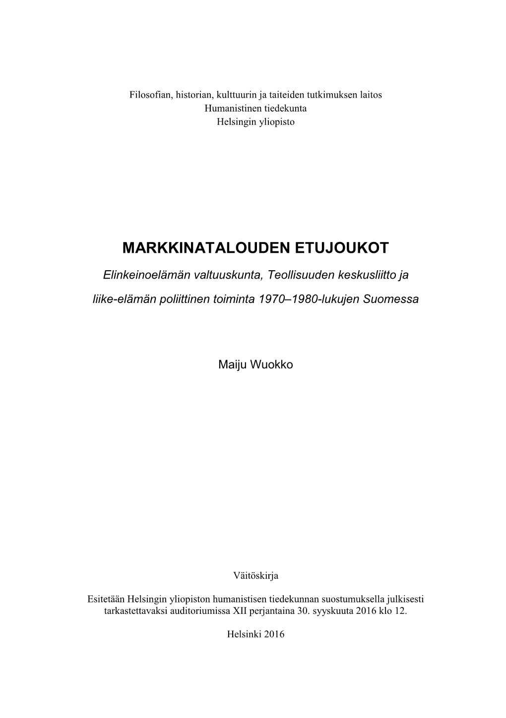 Markkinatalouden Etujoukot