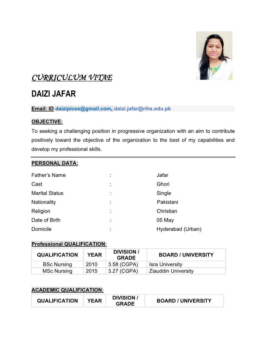 Curriculum Vitae