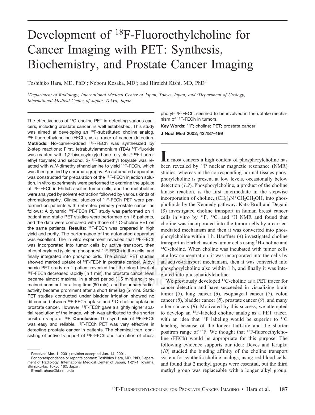 Synthesis, Biochemistry, and Prostate Cancer Imaging