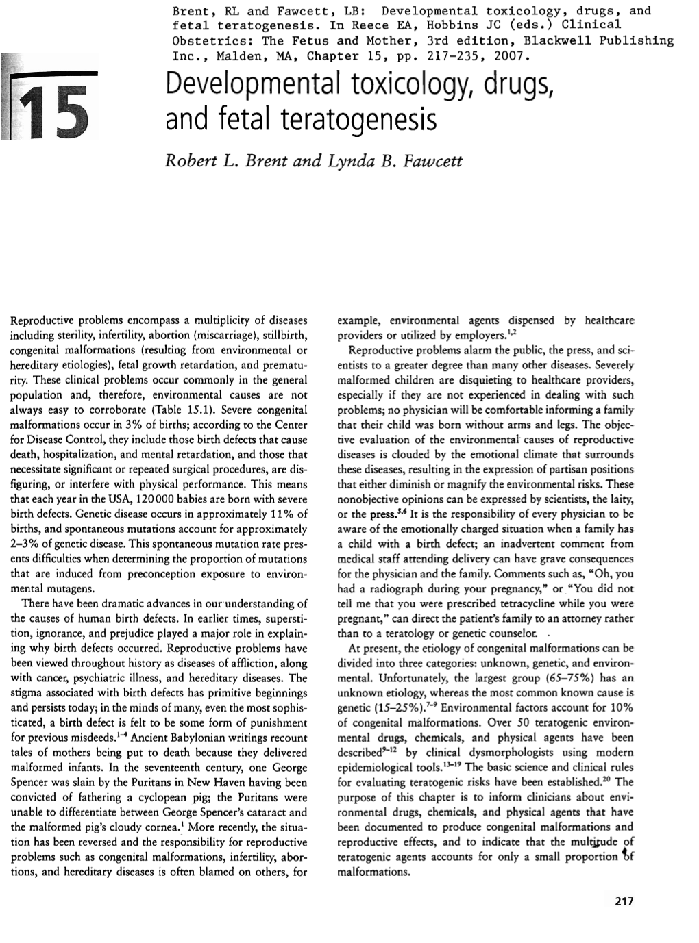 Developmental Toxicology Drugs, and Fetal Teratogenesis