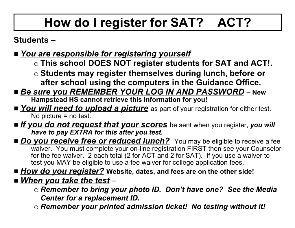 ACT TEST DATES 2011-2012 Www