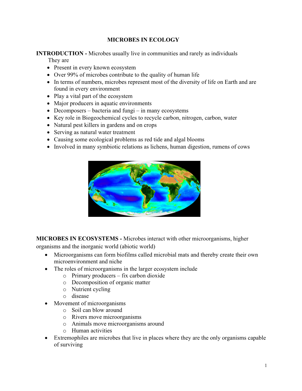 Microbes in Ecology Introduction