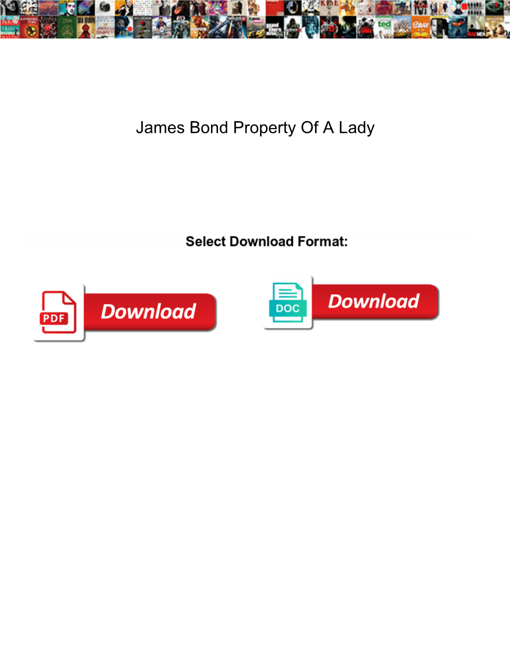James Bond Property of a Lady