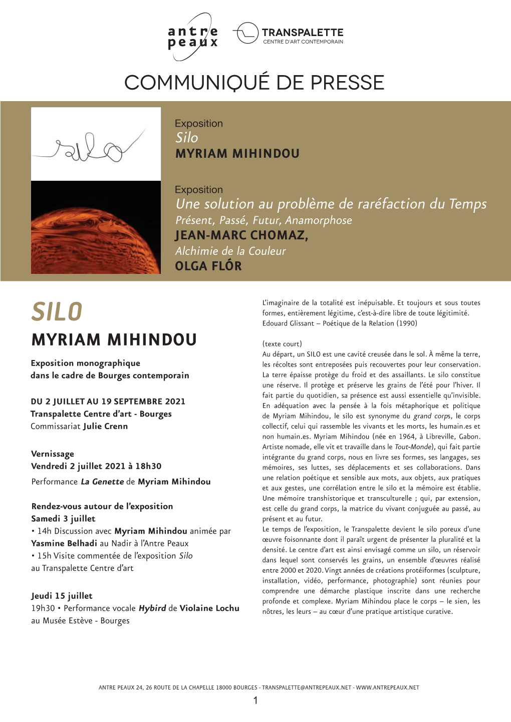 SILO De Myriam Mihindou