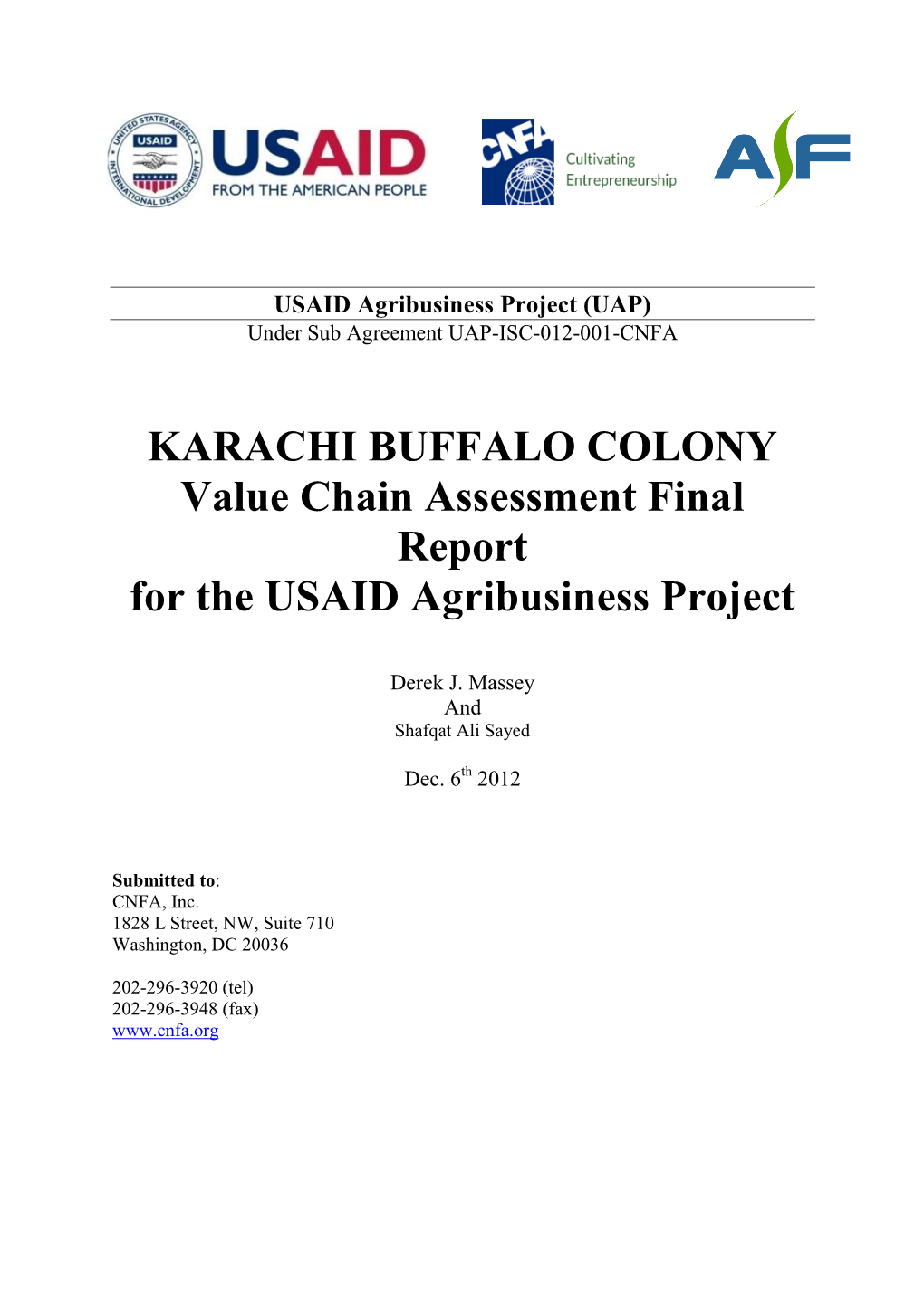 Karachi Buffalo Colony Assessment