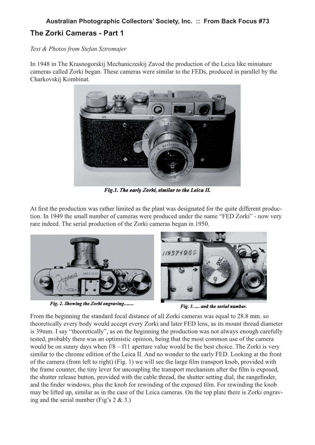 The Zorki Cameras - Part 1