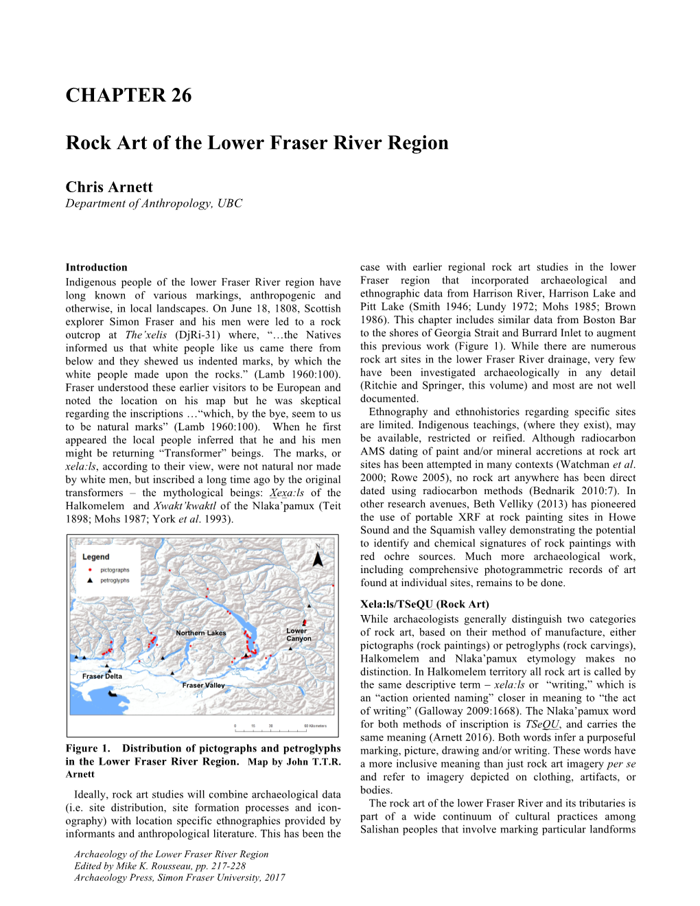 CHAPTER 26 Rock Art of the Lower Fraser River Region