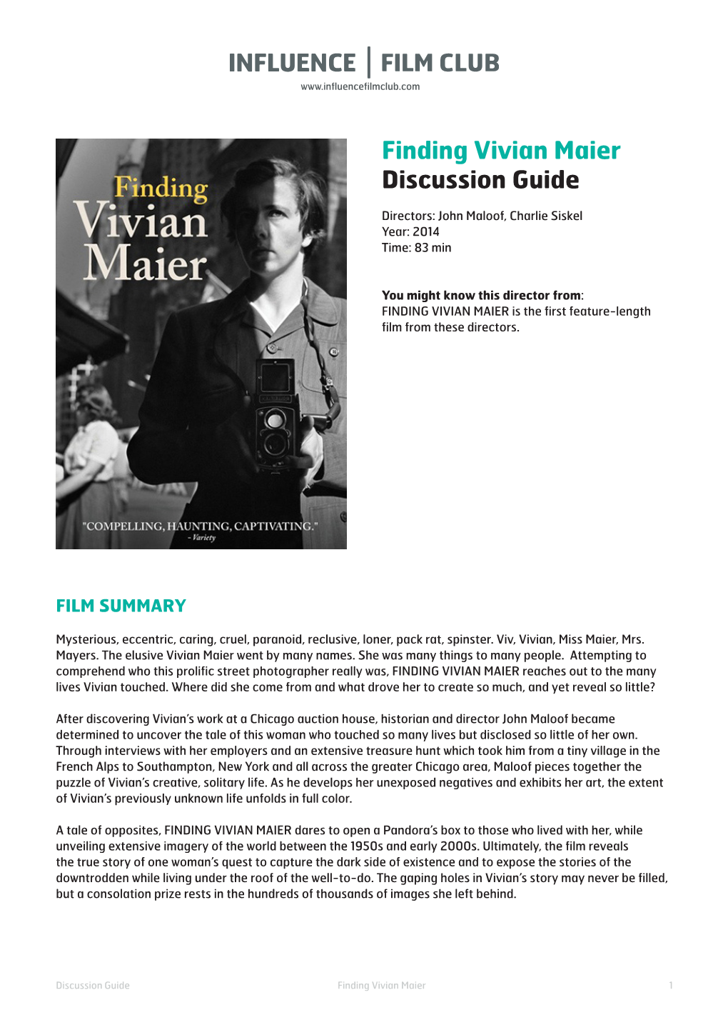 Finding Vivian Maier Discussion Guide