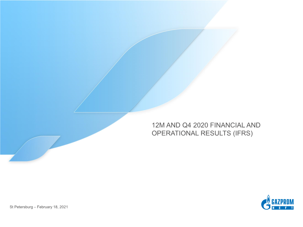 12M and Q4 2020 Financial and Operational Results (Ifrs)