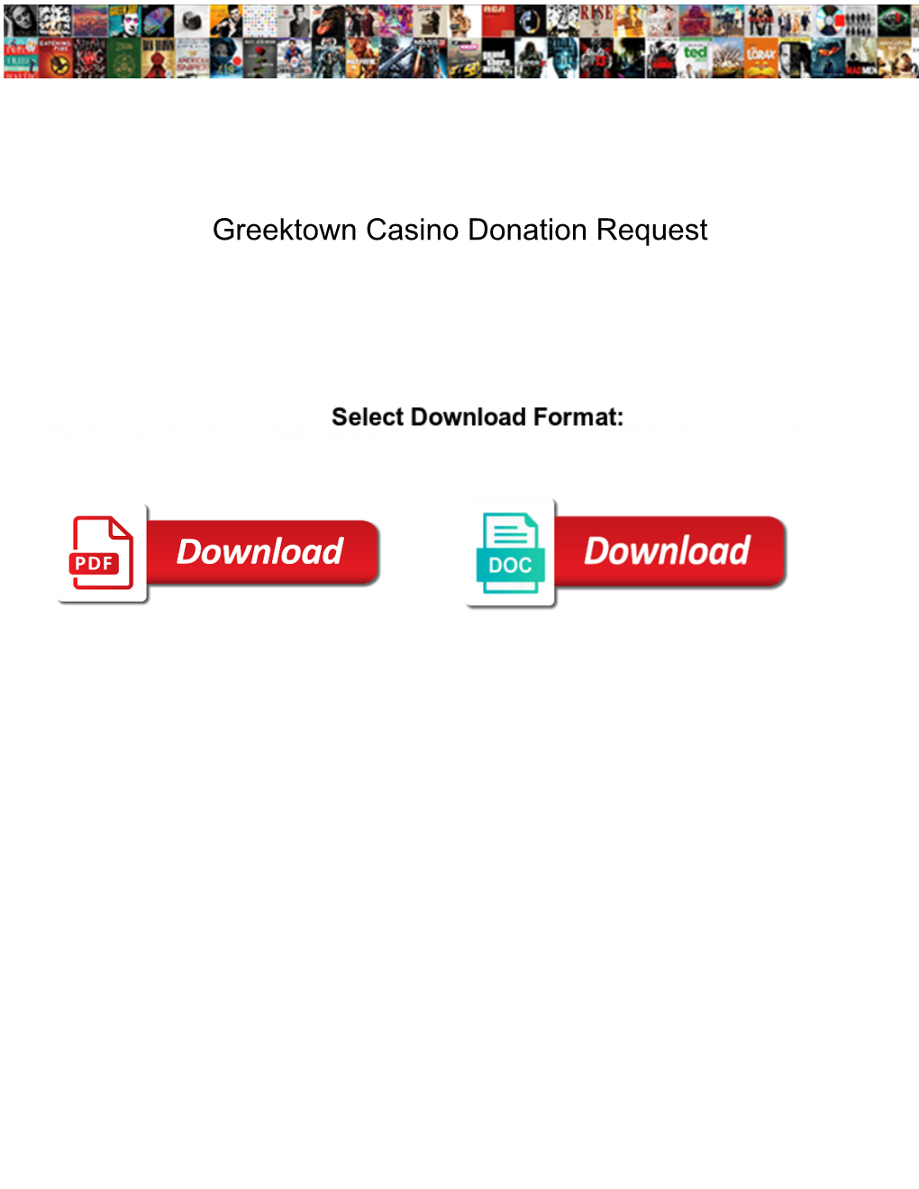 Greektown Casino Donation Request