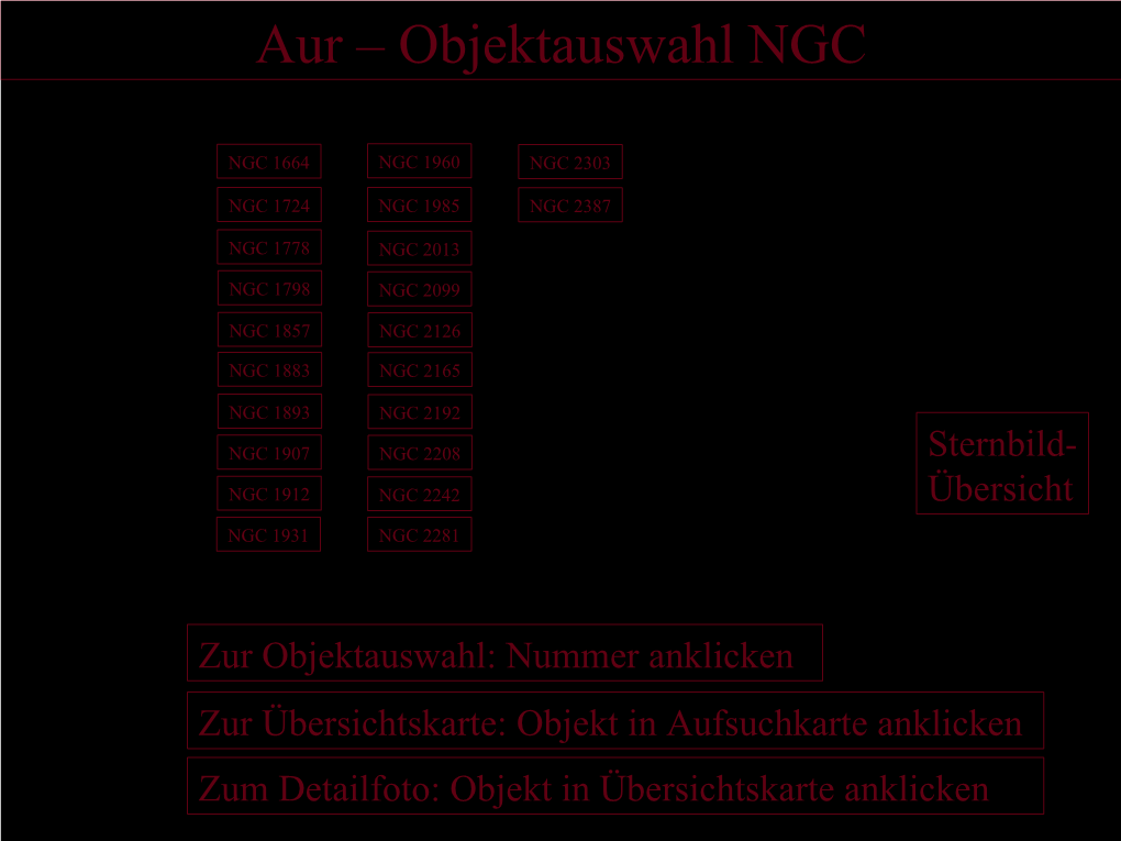 Aur – Objektauswahl NGC