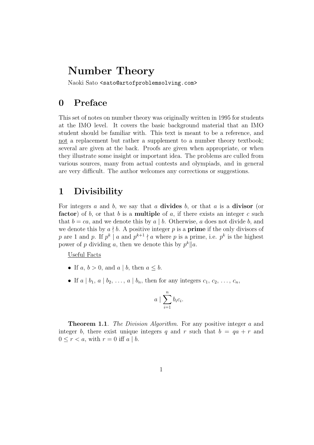 Number Theory