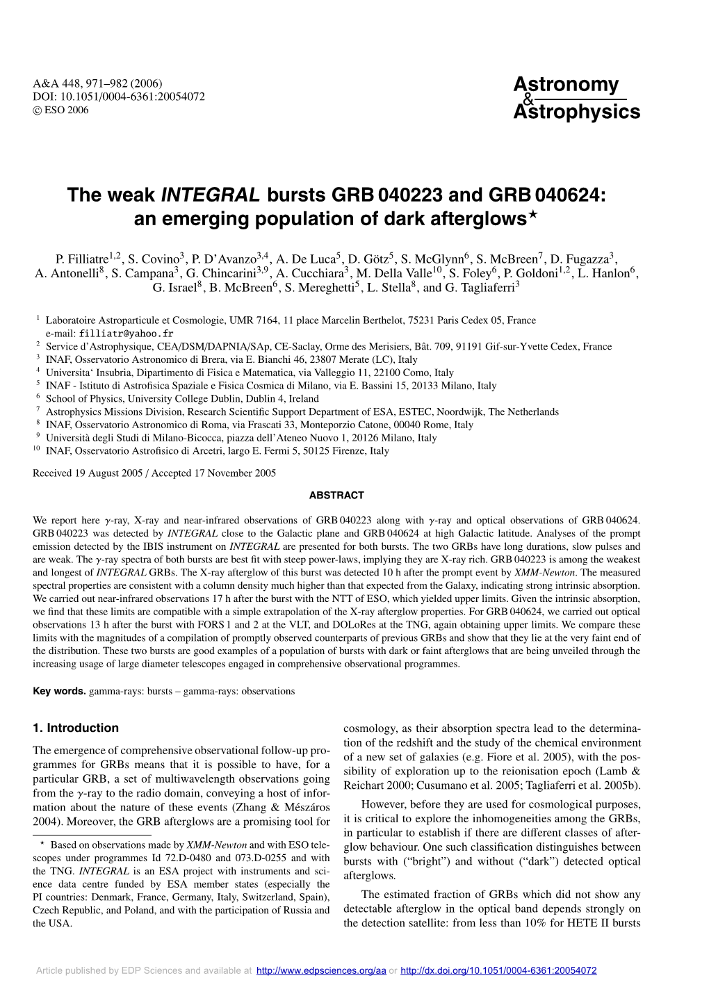 The Weak INTEGRAL Bursts GRB 040223 and GRB 040624: an Emerging Population of Dark Afterglows