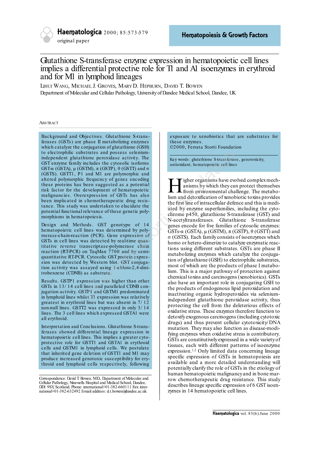 Glutathione S-Transferase Enzyme