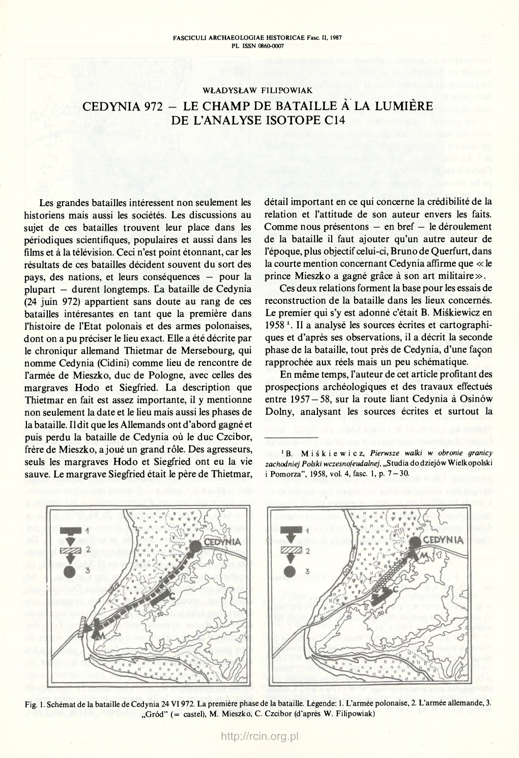 Cedynia 972 - Le Champ De Bataille À La Lumière De L'analyse Isotope C14