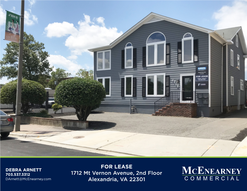 FOR LEASE 1712 Mt Vernon Avenue, 2Nd Floor Alexandria, VA 22301