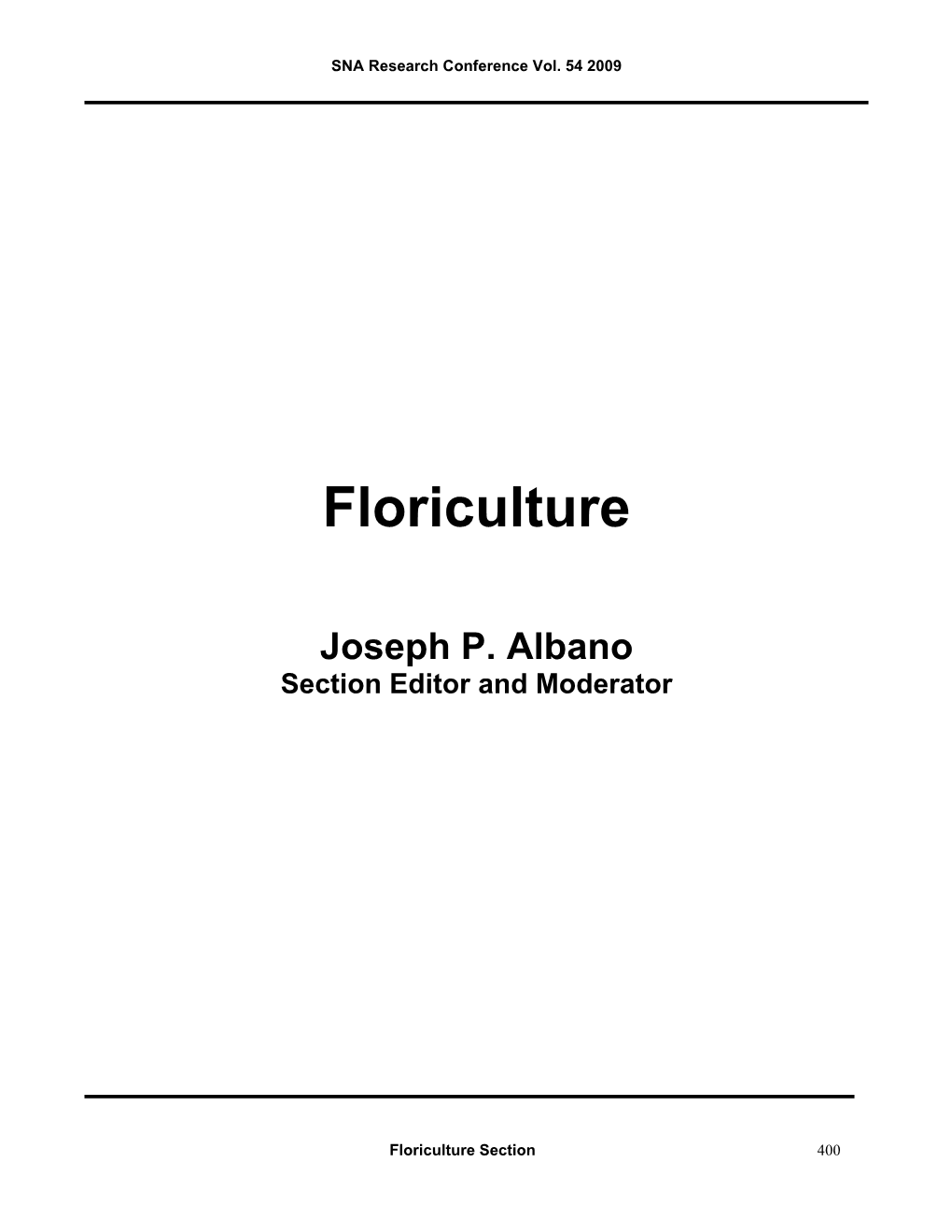 Floriculture