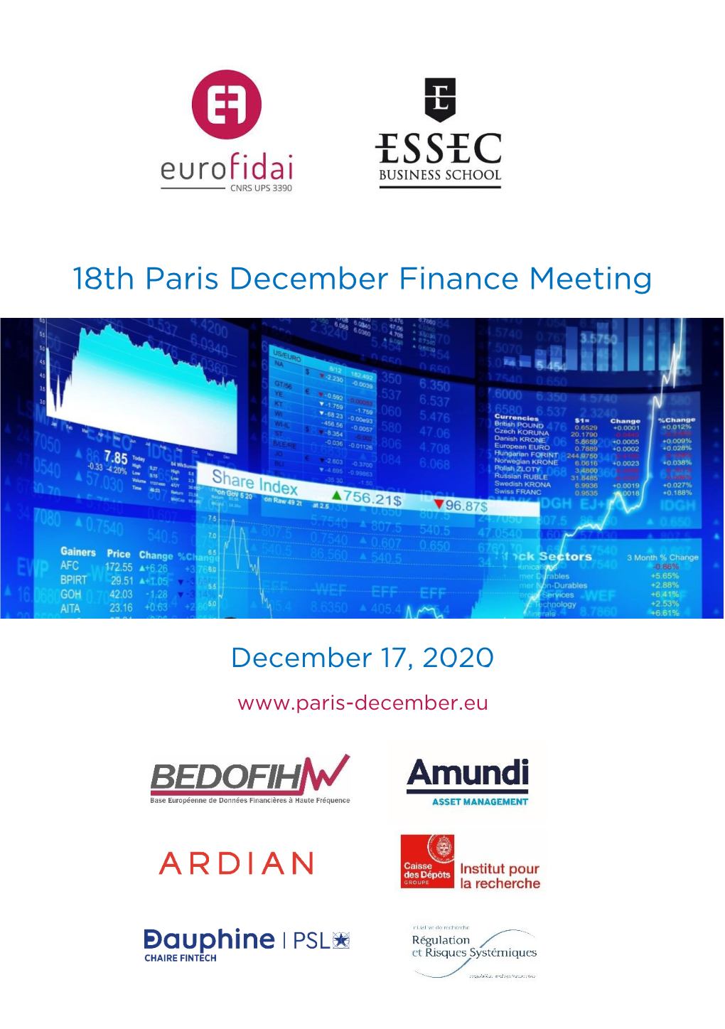 18Th Paris December Finance Meeting