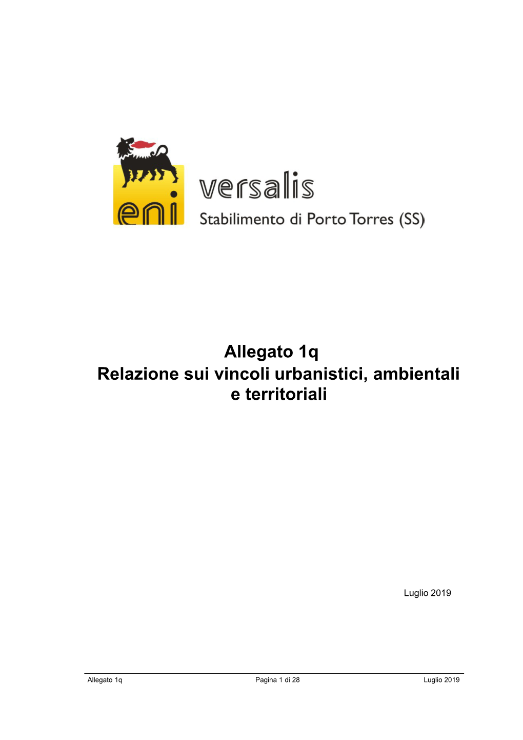 Allegato 1Q Relazione Sui Vincoli Urbanistici, Ambientali E Territoriali