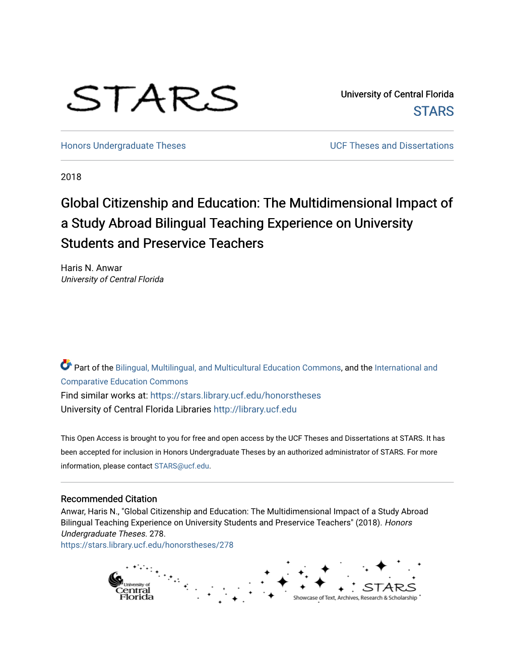 The Multidimensional Impact of a Study Abroad Bilingual Teaching Experience on University Students and Preservice Teachers