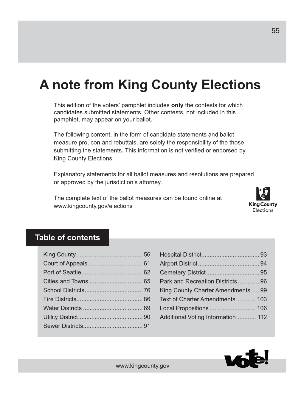 A Note from King County Elections