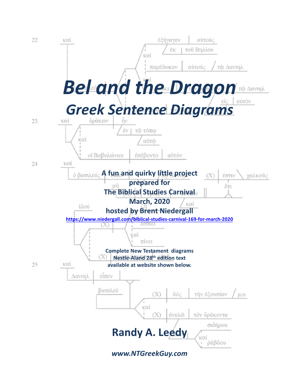 Bel and the Dragon Greek Sentence Diagrams