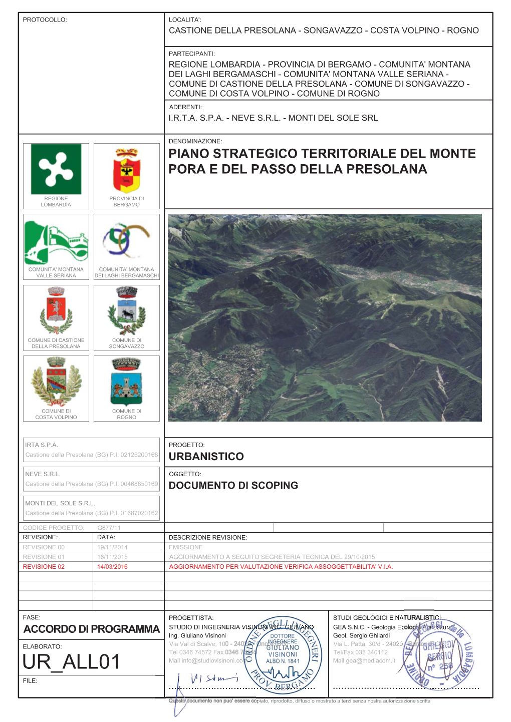 Documento Di Scoping Per Questo Comprensorio