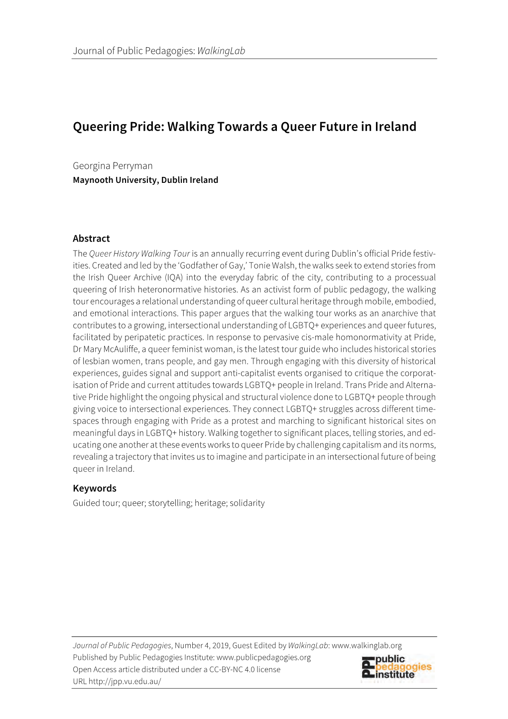 Queering Pride: Walking Towards a Queer Future in Ireland