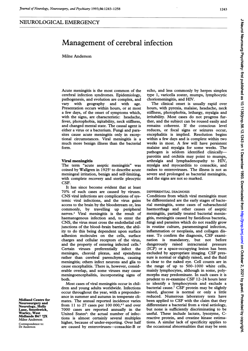 Management Ofcerebral Infection 1245