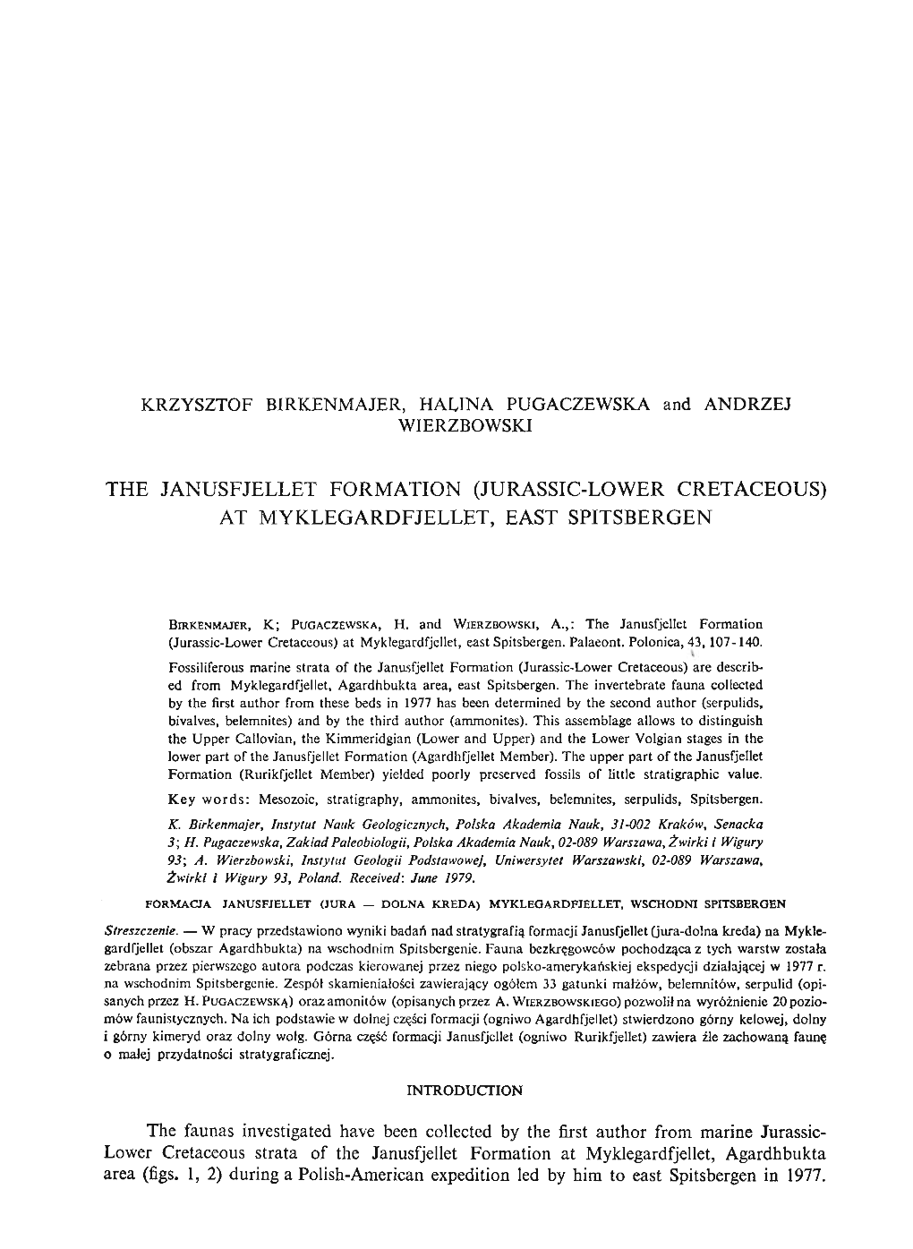 JURASSIC-LOWER CRETACEOUS -.: Palaeontologia Polonica