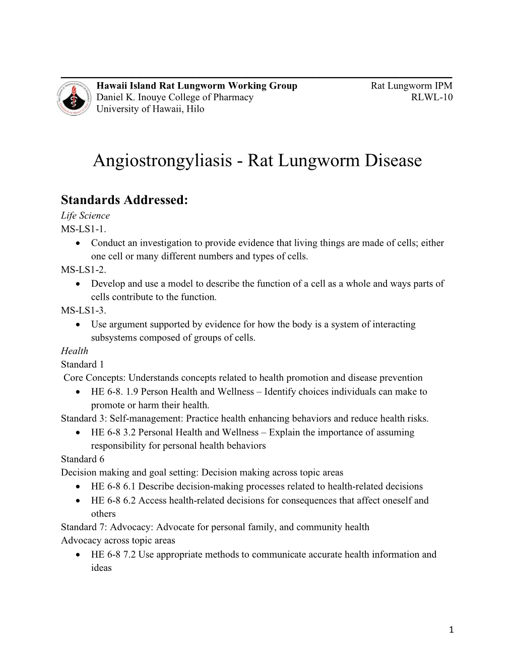 Rat Lungworm Disease