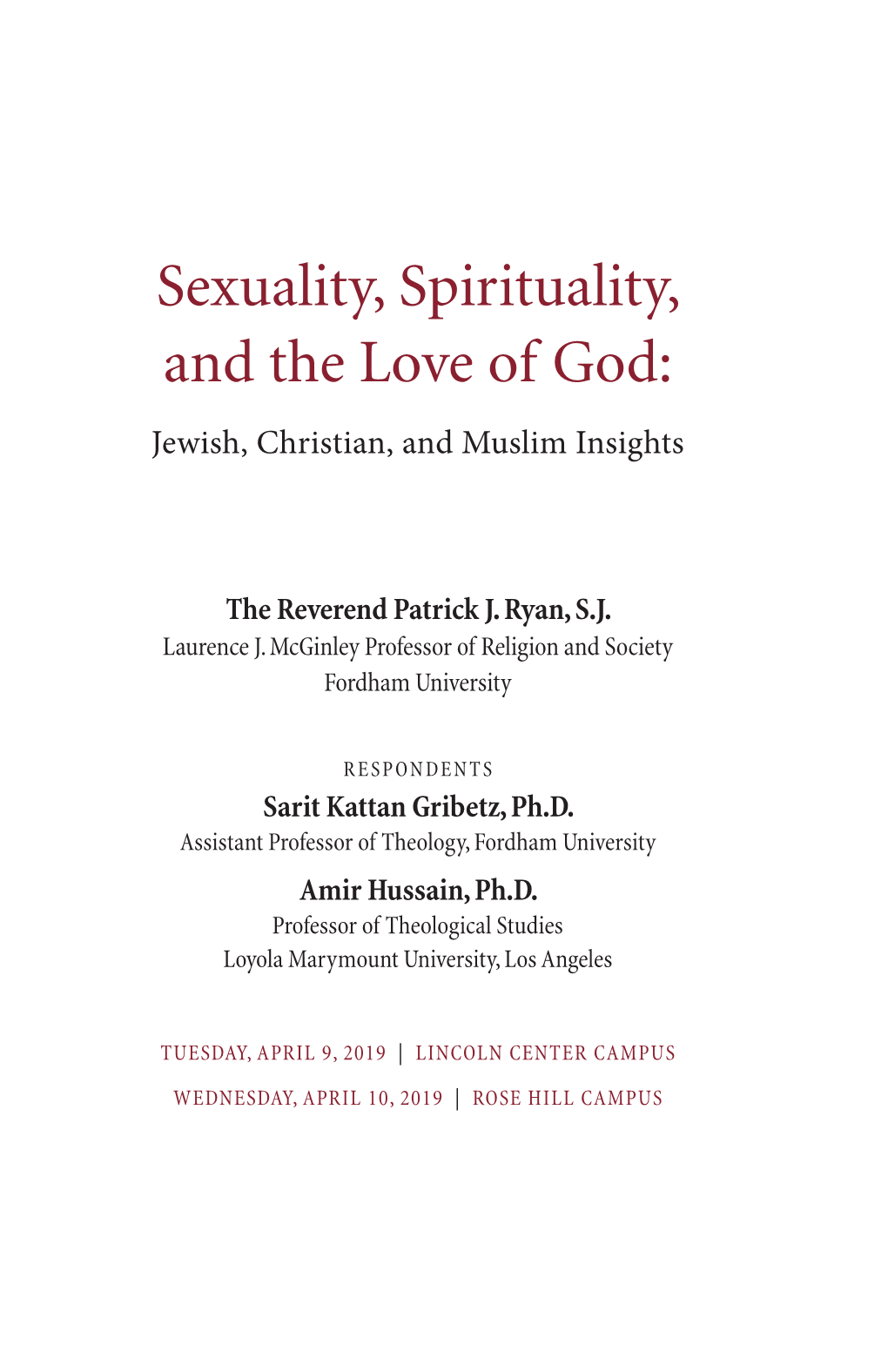 Sexuality, Spirituality, and the Love of God