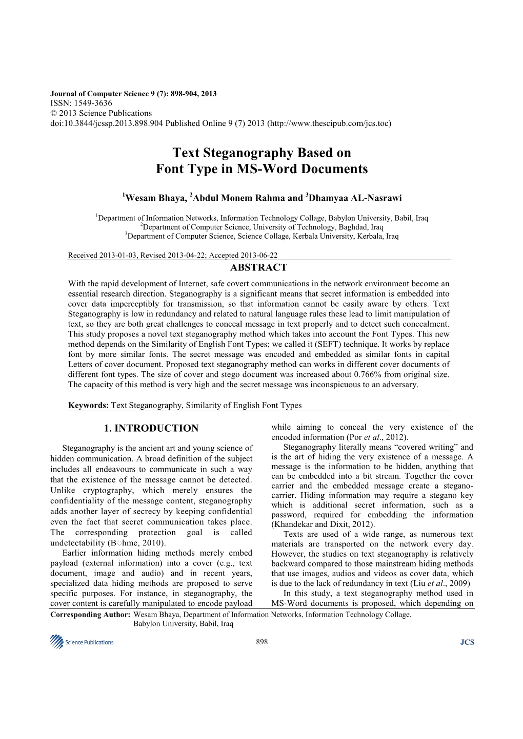 Text Steganography Based on Font Type in MS-Word Documents
