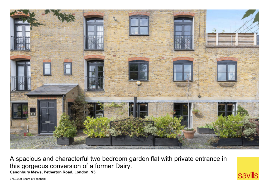 A Spacious and Characterful Two Bedroom Garden Flat with Private Entrance in This Gorgeous Conversion of a Former Dairy