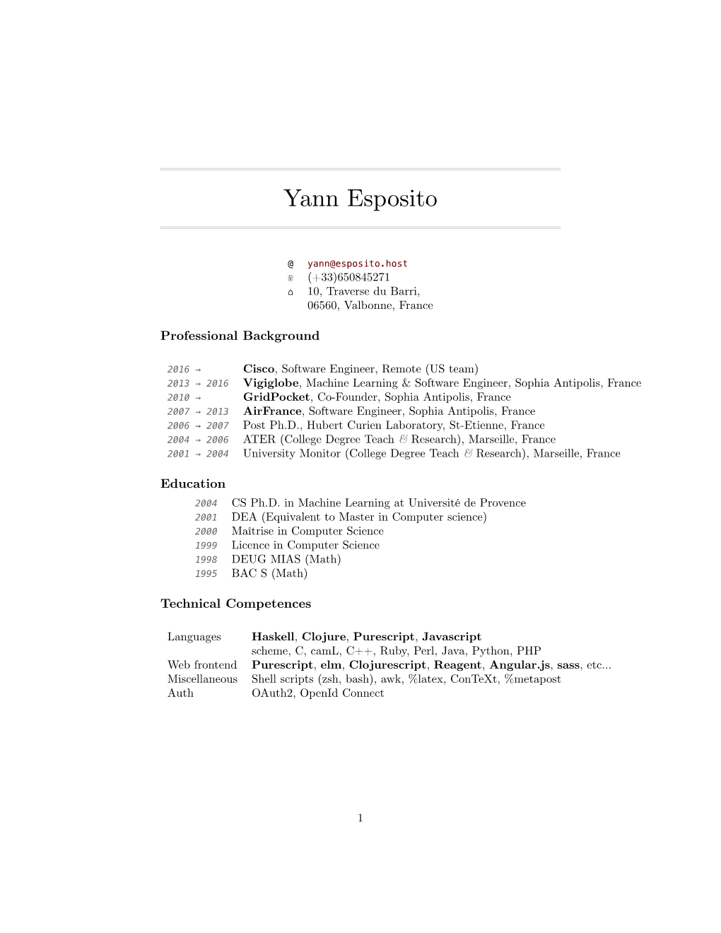 Detailled Resume