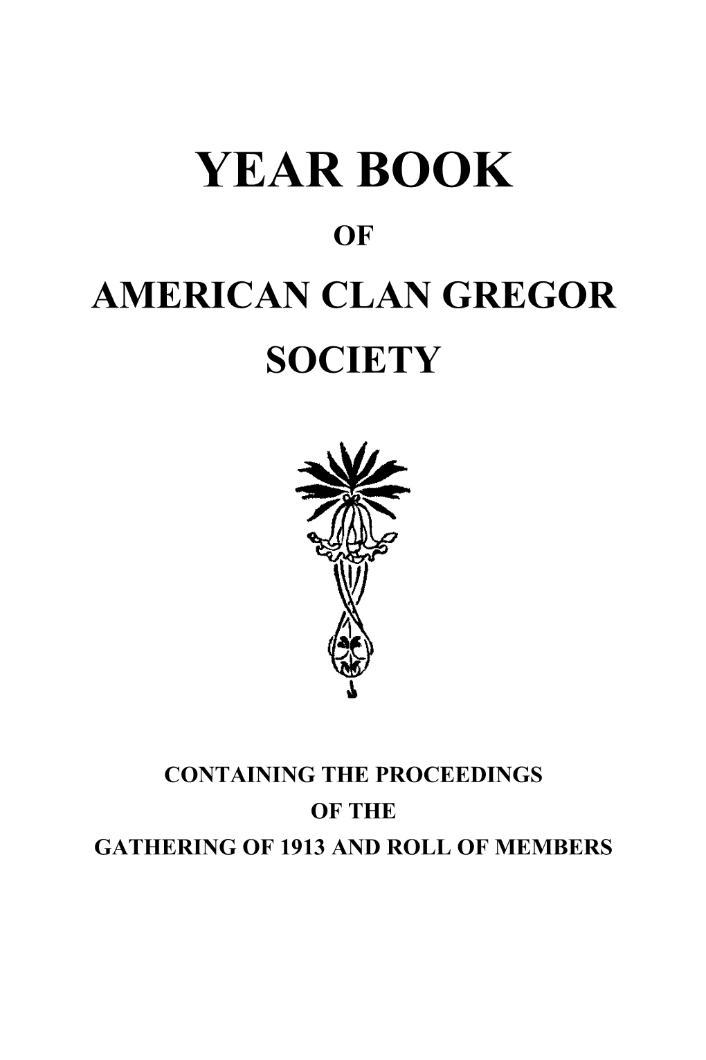 Year Book of American Clan Gregor Society