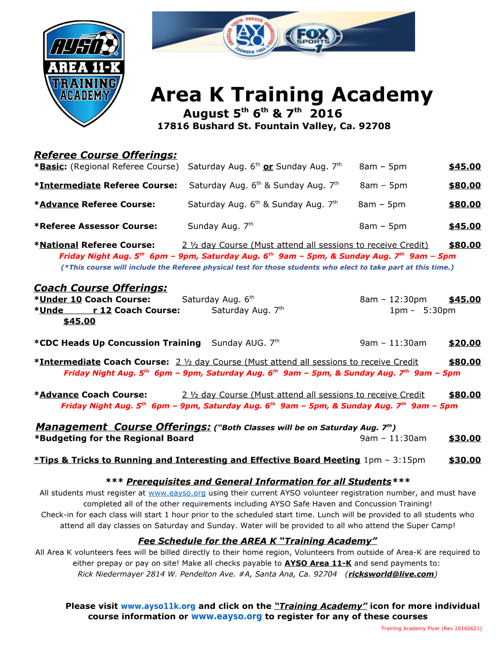 Area K Training Academy