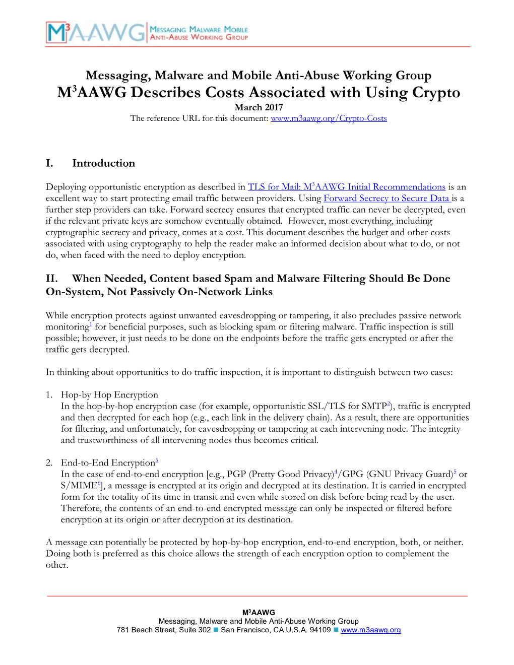 M 3 AAWG Describes Costs Associated with Using Crypto