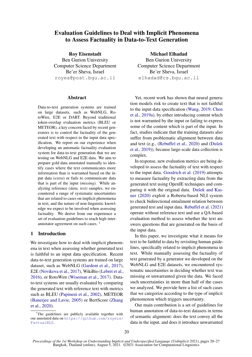 Evaluation Guidelines to Deal with Implicit Phenomena to Assess Factuality in Data-To-Text Generation