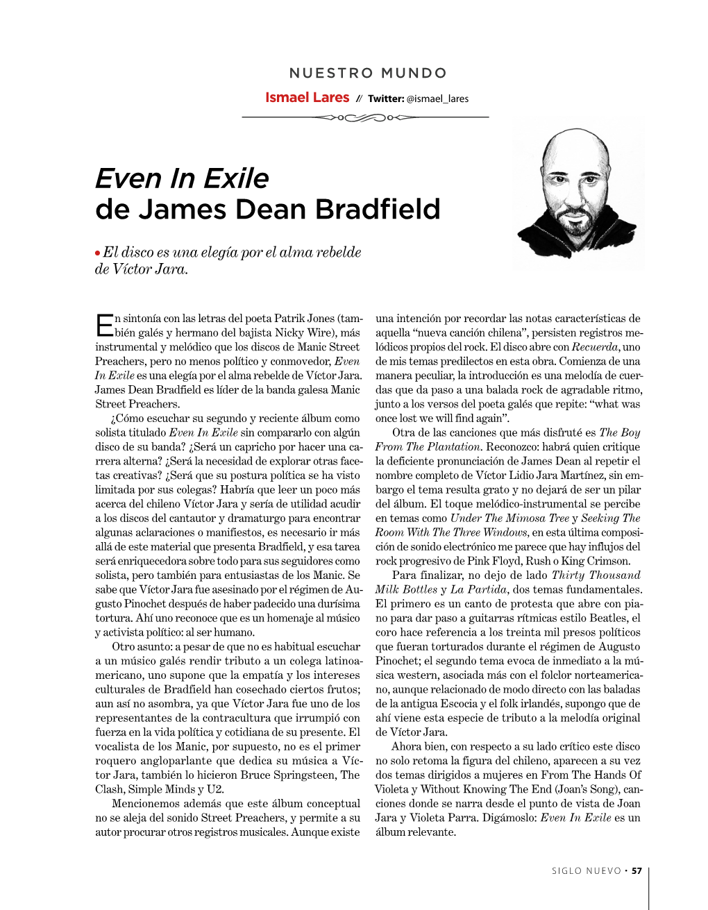 Even in Exile De James Dean Bradfield L El Disco Es Una Elegía Por El Alma Rebelde De Víctor Jara