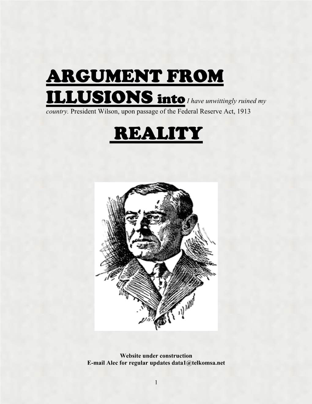 Argument from Illusions Into Reality