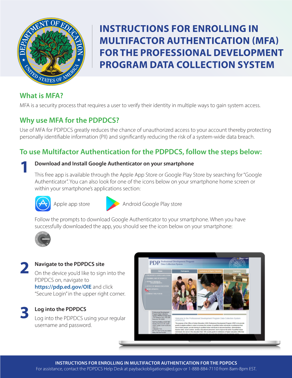 Instructions for Enrolling in Multifactor Authentication (Mfa) for the Professional Development Program Data Collection System