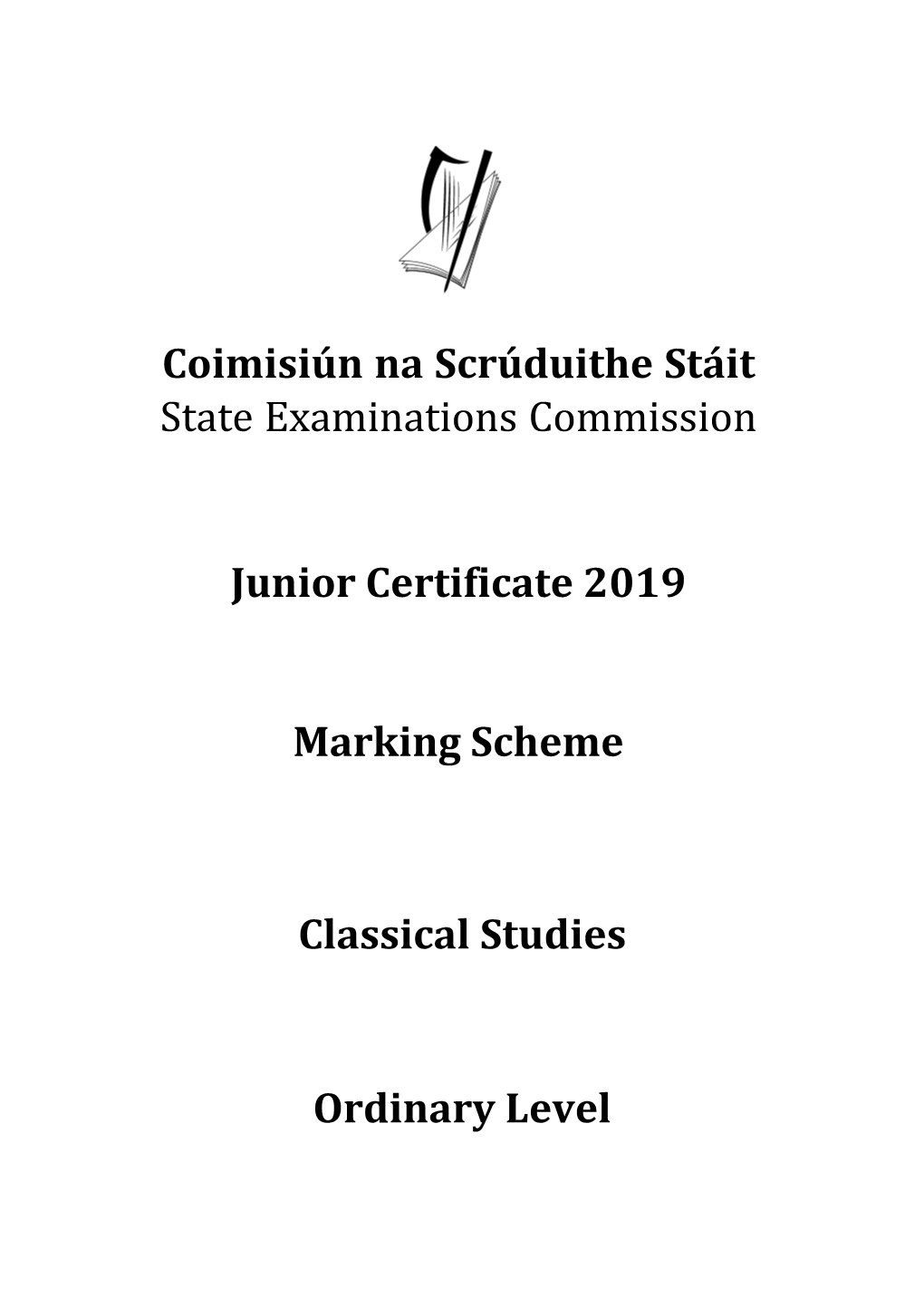 Coimisiún Na Scrúduithe Stáit State Examinations Commission Junior